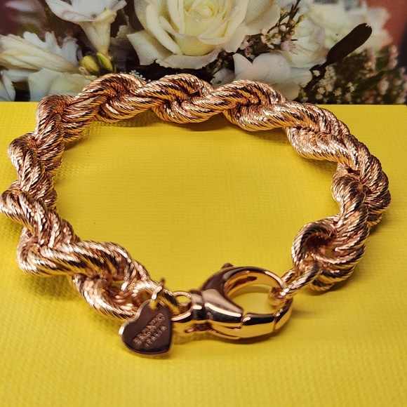 #2057, BRONZO ITALY, BRONZE MILOR ITALY ROPE BRACELET 8" ROSE TONE - Picture 1 of 8